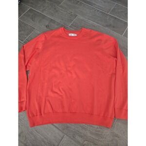 Womens HUDSON NORTH Coral Crewneck Cotton Sweater XL Knit Pullover Thin